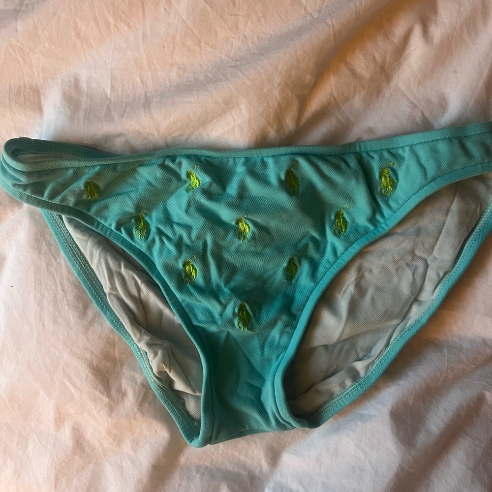 Ralph Lauren Bikini Bottom with Green Embroidery